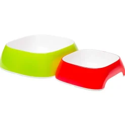 Ferplast Glam Comedero Doble 0.75l Verde y Rojo