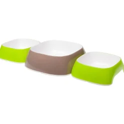 Ferplast Glam Tris Comederos Verde y Marrón 3 ud