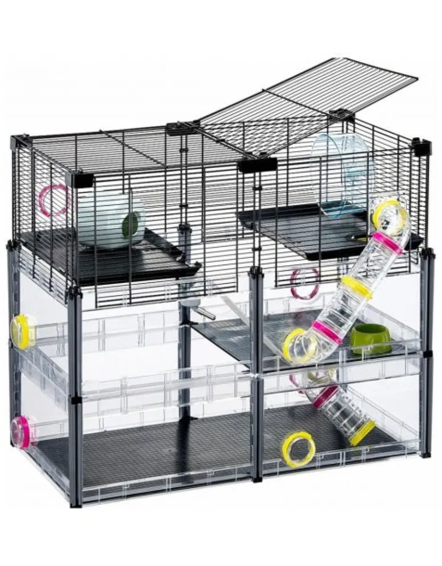 Ferplast Jaula Multipla Hamster Crystal Negro 1 ud