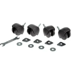 Ferplast Kit Rueda Tornil 4 ud, Negro, 340g