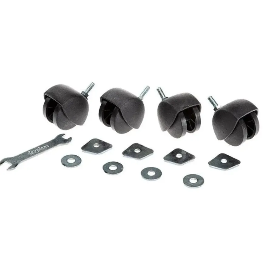 Ferplast Kit Rueda Tornil 4 ud, Negro, 340g