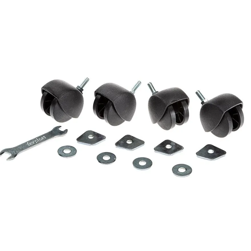 Ferplast Kit Rueda Tornil 4 ud, Negro, 340g