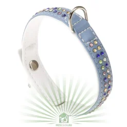Ferplast Lux C15 Collar Ecopiel Blanco/Turquesa 28cm