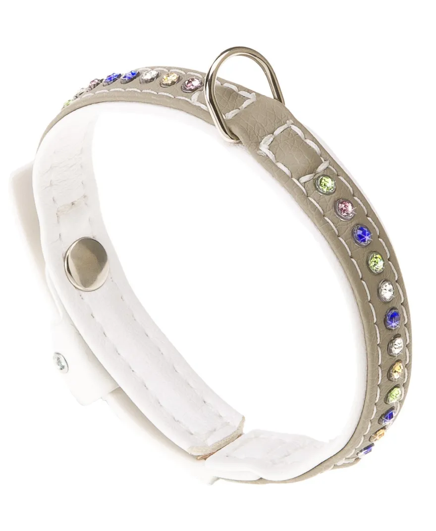 Ferplast Lux Collar Gris y Blanco 28cm 43g