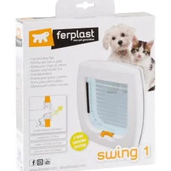 Ferplast Puerta Blanca Swing 1 Super Basic con Túnel Parcial 1 ud
