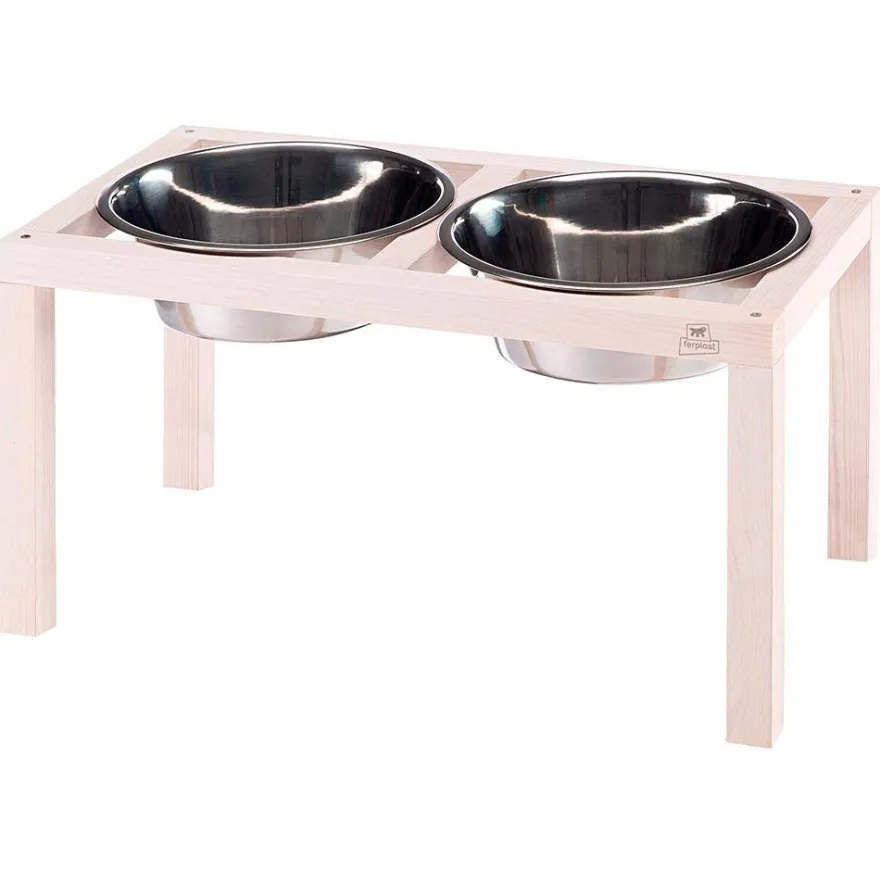 Ferplast Soporte Madera Comederos 1 ud Negro 2390g
