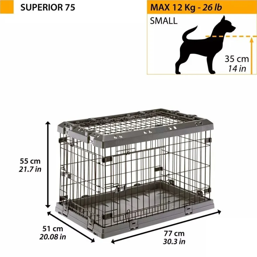 Ferplast Superior 75 Jaula para Perros Negra 7390g