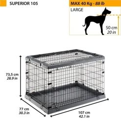 Ferplast Superior 105 Jaula Perro Negro 15,02kg