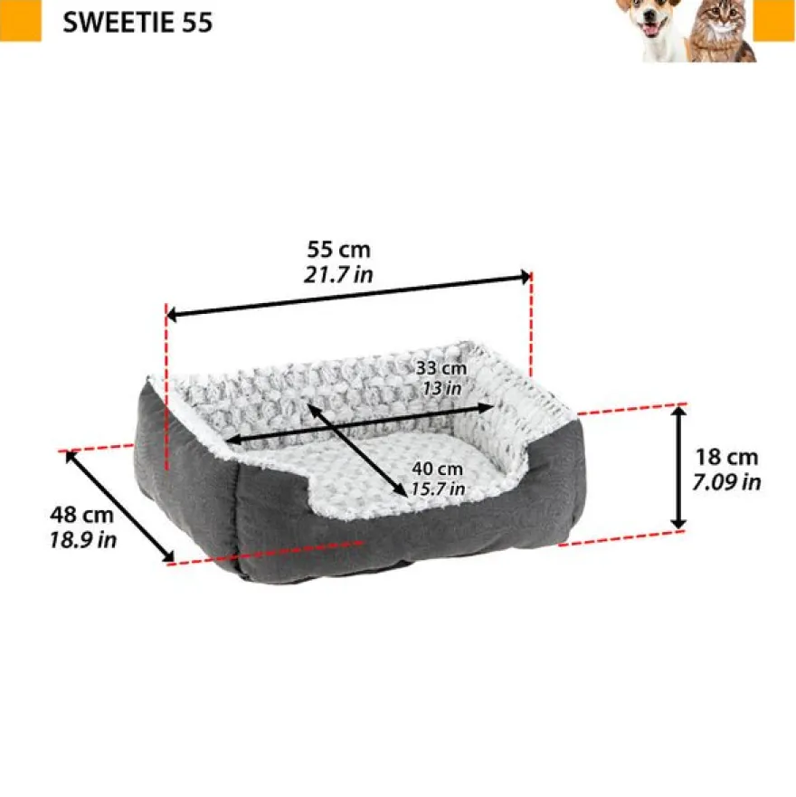 Ferplast Sweetie Cama Rectangular Gris 400g