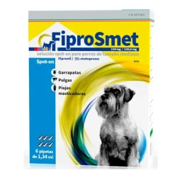 Fiprosmet Antiparasitario Perros Medianos 6 Pipetas 1,34 ml