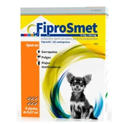 Fiprosmet Antiparasitario Perros Pequeños 6 Pipetas 0,67 ml