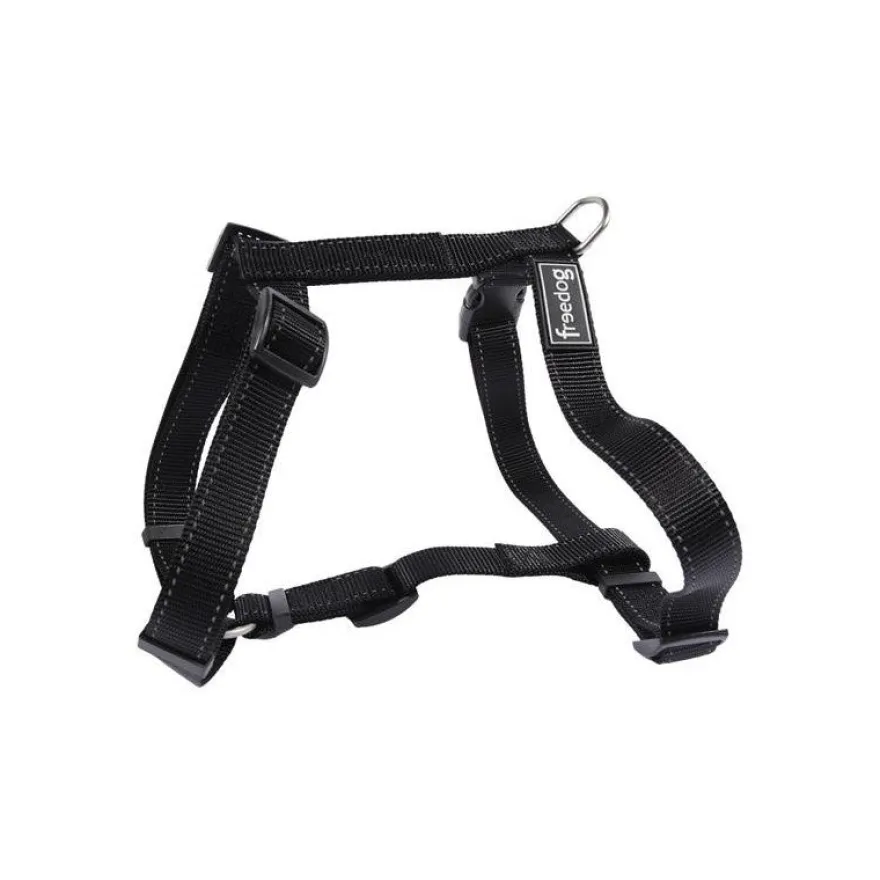 Freedog Arnés Nylon Reflect Negro 10mm x 20-30cm