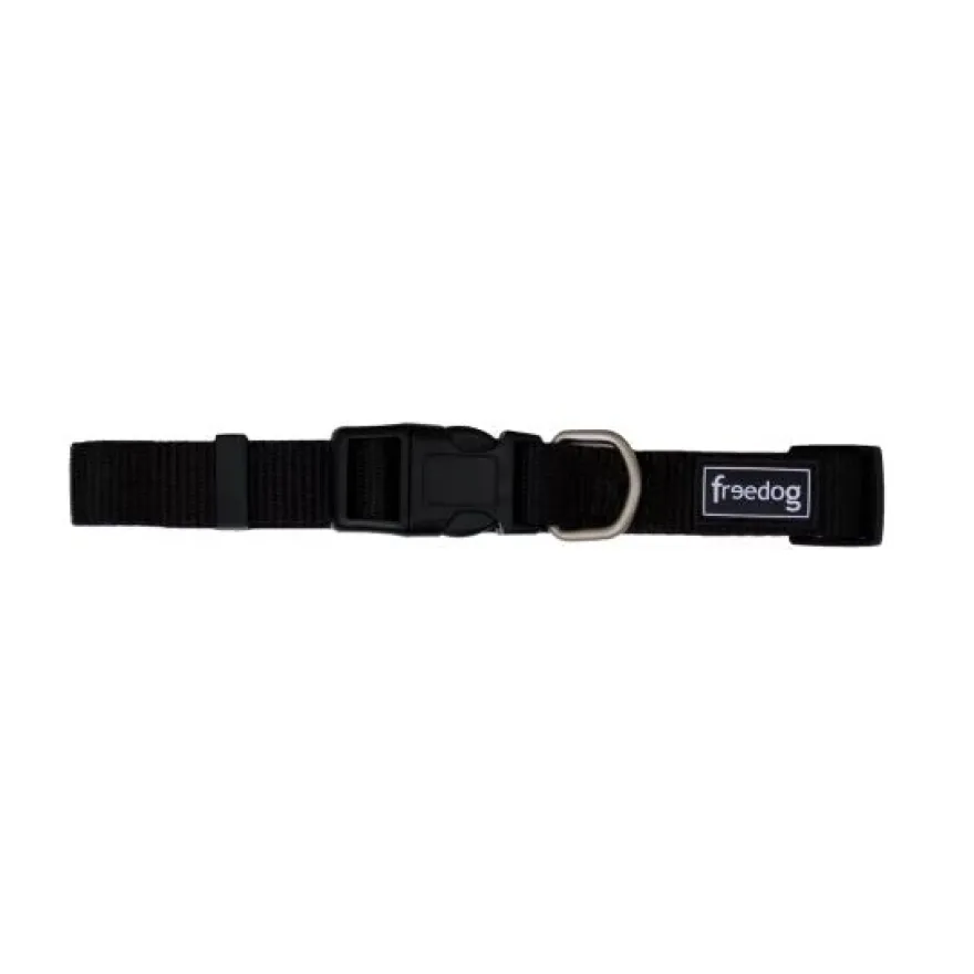 Freedog Basic Collar de Nylon Negro 35-60 cm, 20 mm