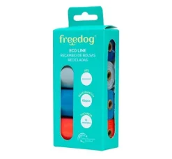 Freedog Bolsas Higiénicas Ecológicas Colores variados 4 rollos de 15 Bolsas