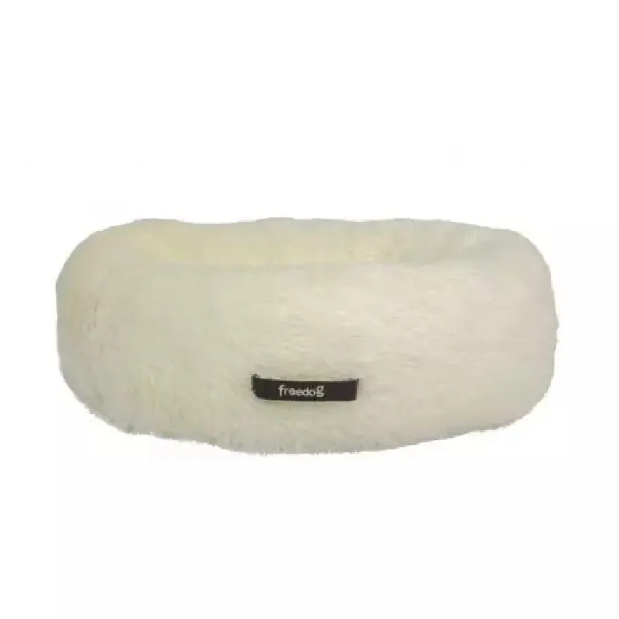 Freedog Cama Antiestrés Donut Blanca 80cm