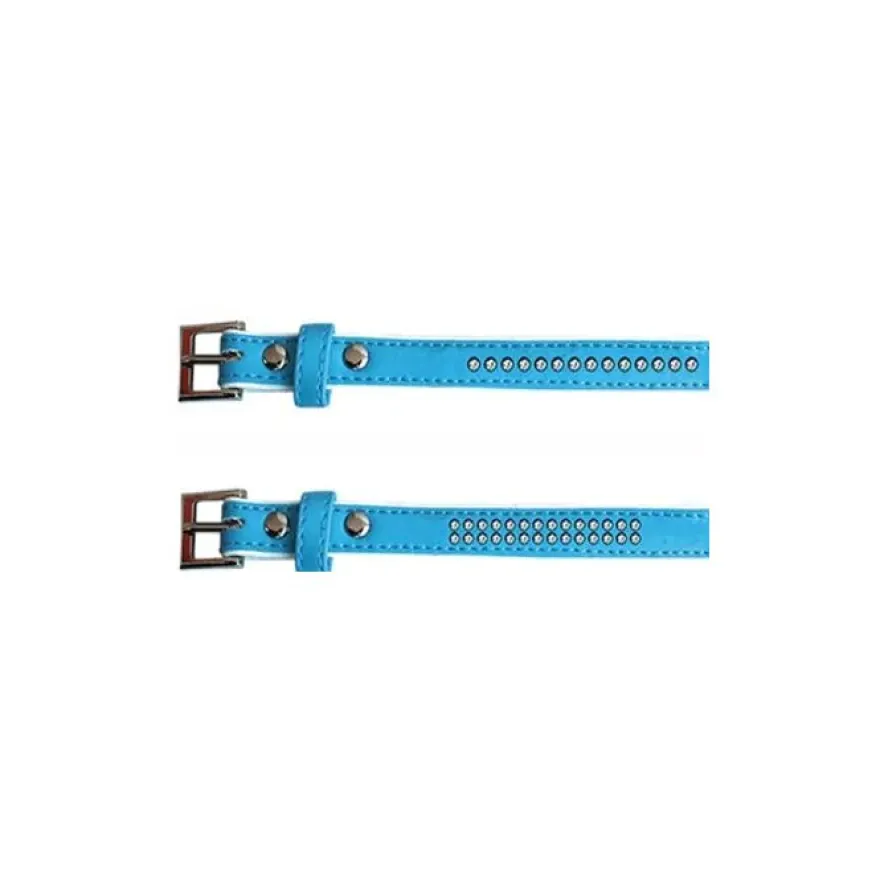 Freedog Collar de Polipiel Brillante Azul 25cm