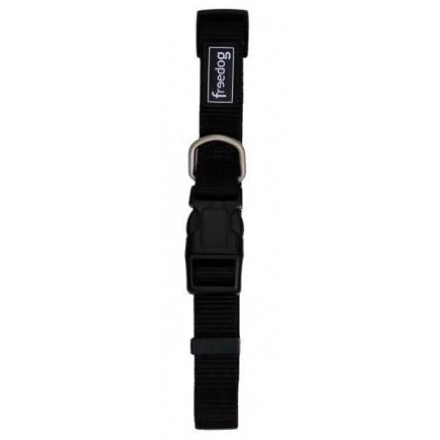 Freedog Collar Nylon Negro Ajustable 10g
