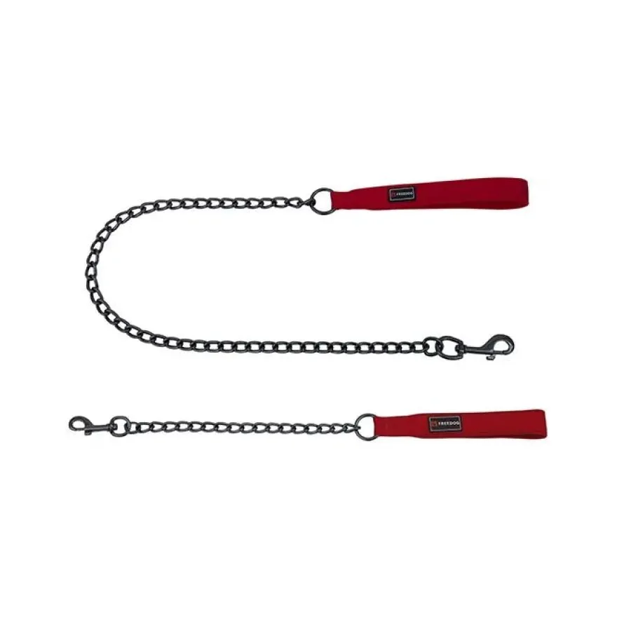 Freedog Correa Metálica Gun Roja 100cm