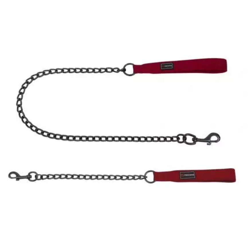 Freedog Correa Metálica Gun Rojo 100cm