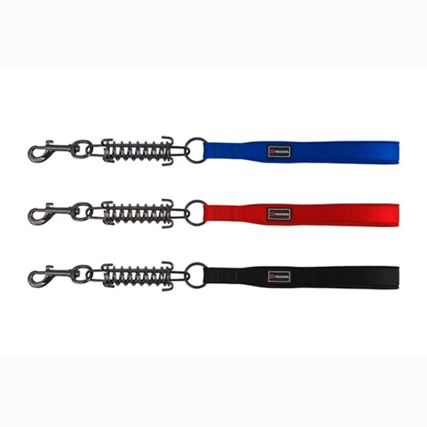 Freedog Correa Nylon con Muelle Gun Negra 45cm