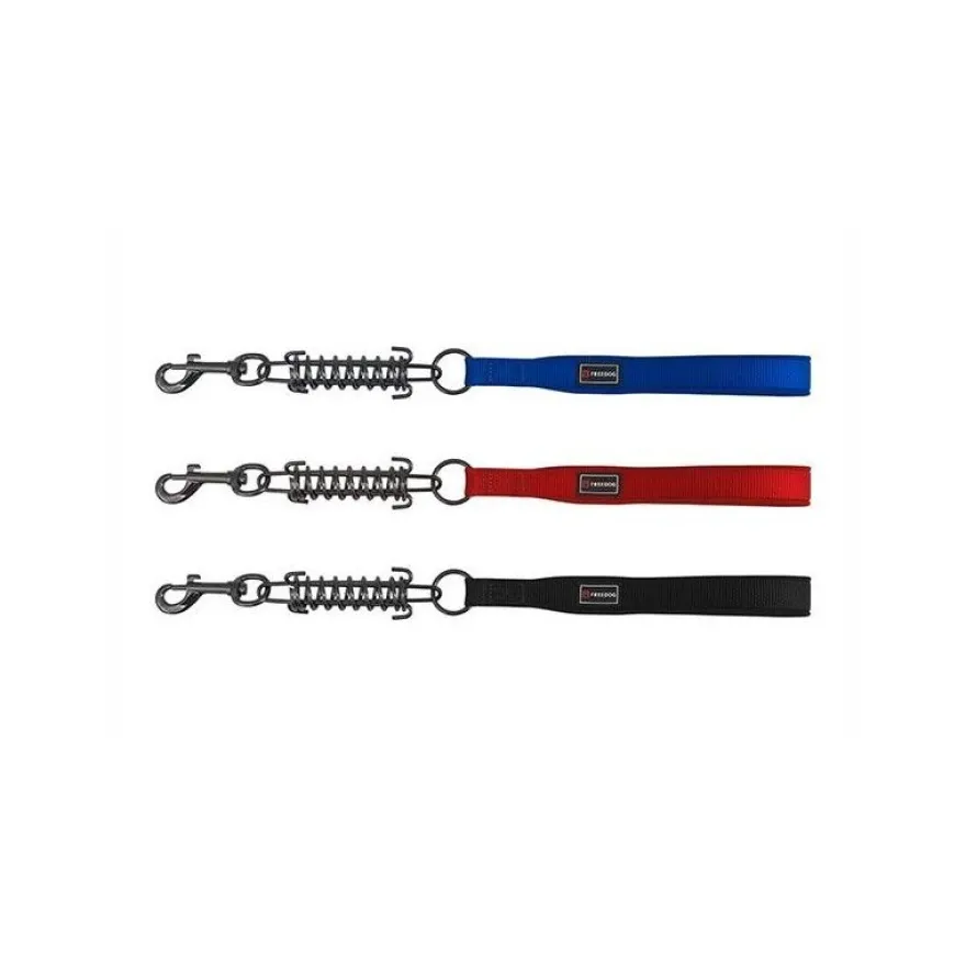 Freedog Correa Nylon con Muelle Gun Negra 45cm
