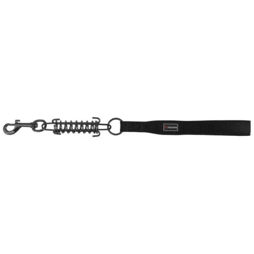 Freedog Correa Nylon con Muelle Gun Negra 45cm