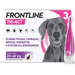 Frontline Tri-Act Solucion Spot-On para Perros caja con 3 pipetas 20 40 kg