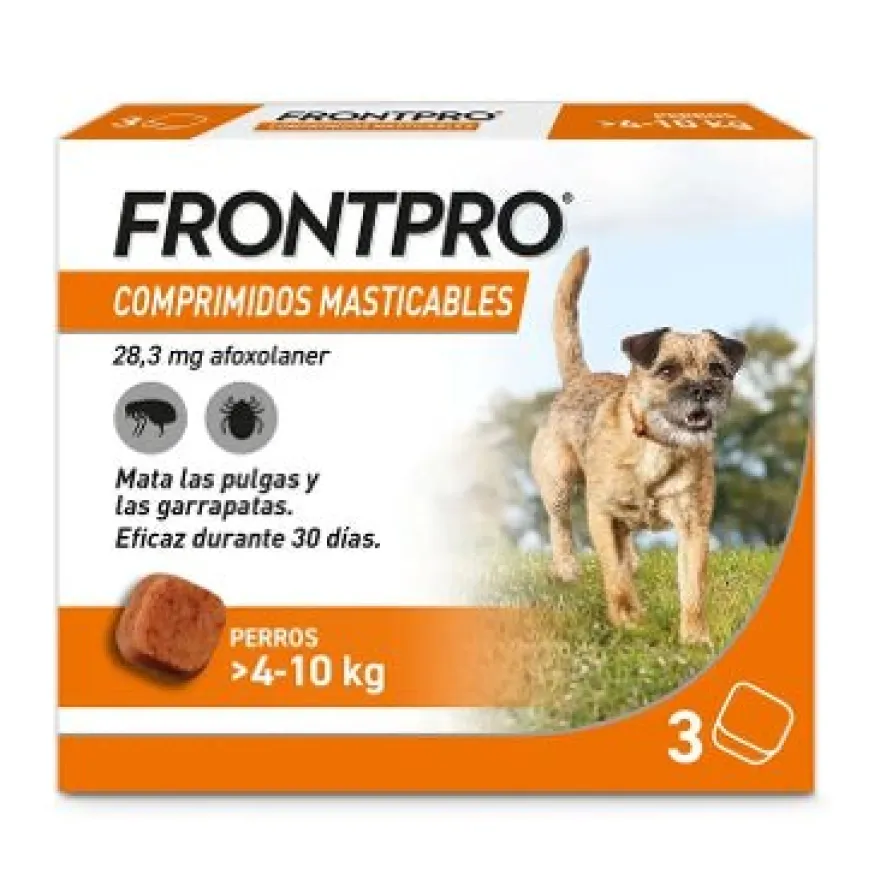 Frontpro Antiparasitario Para Perros 3 Comprimidos Masticables 4 10 Kg