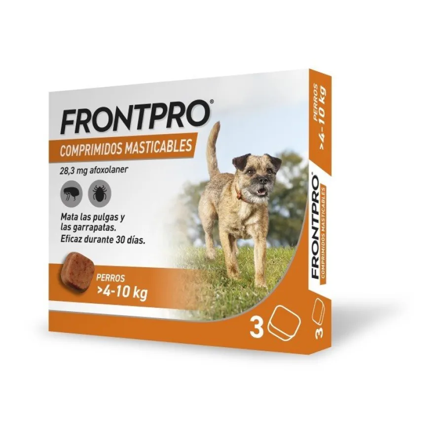 Frontpro Antiparasitario Para Perros 3 Comprimidos Masticables 4 10 Kg