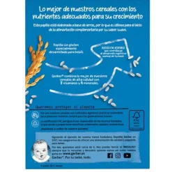 GERBER Papillas Crema de Arroz Sin Gluten +6 Meses 250g
