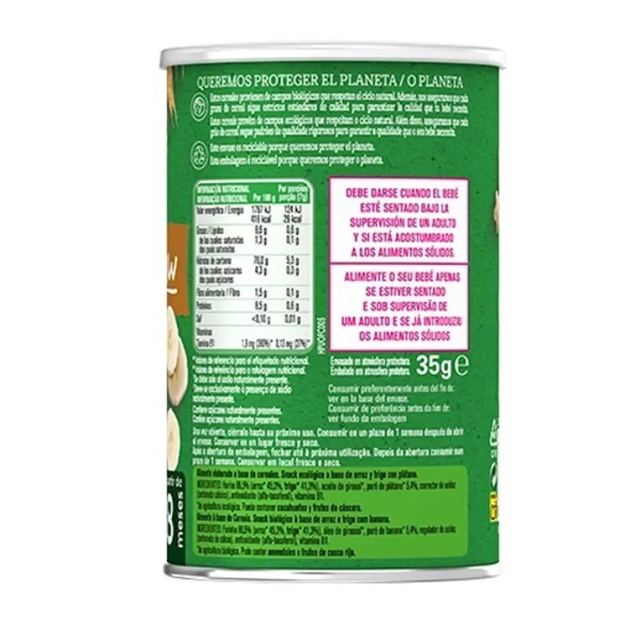 GERBER Puff Snacks de Cereales con Plátano +8 Meses 35g