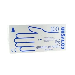 Guantes de Nitrilo Sin Polvo Sin Látex Talla M 100 unidades CORYSAN