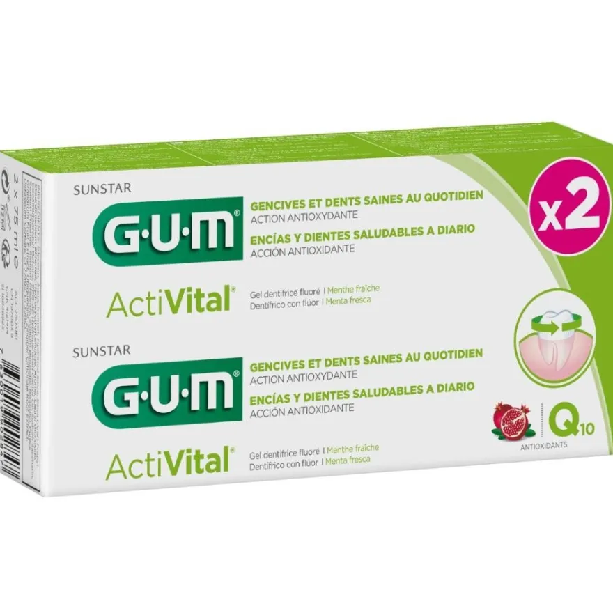 Gum Activital Gel Dentífrico Duplo 2x75 ml