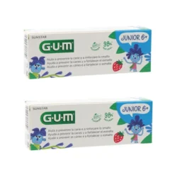 Gum Junior 6+ Gel Dentífrico Fresa Duplo 2x50 ml