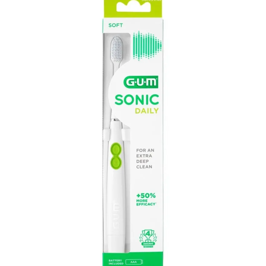 Gum Sonic Daily Cepillo Blanco a Pilas 1 Unidad