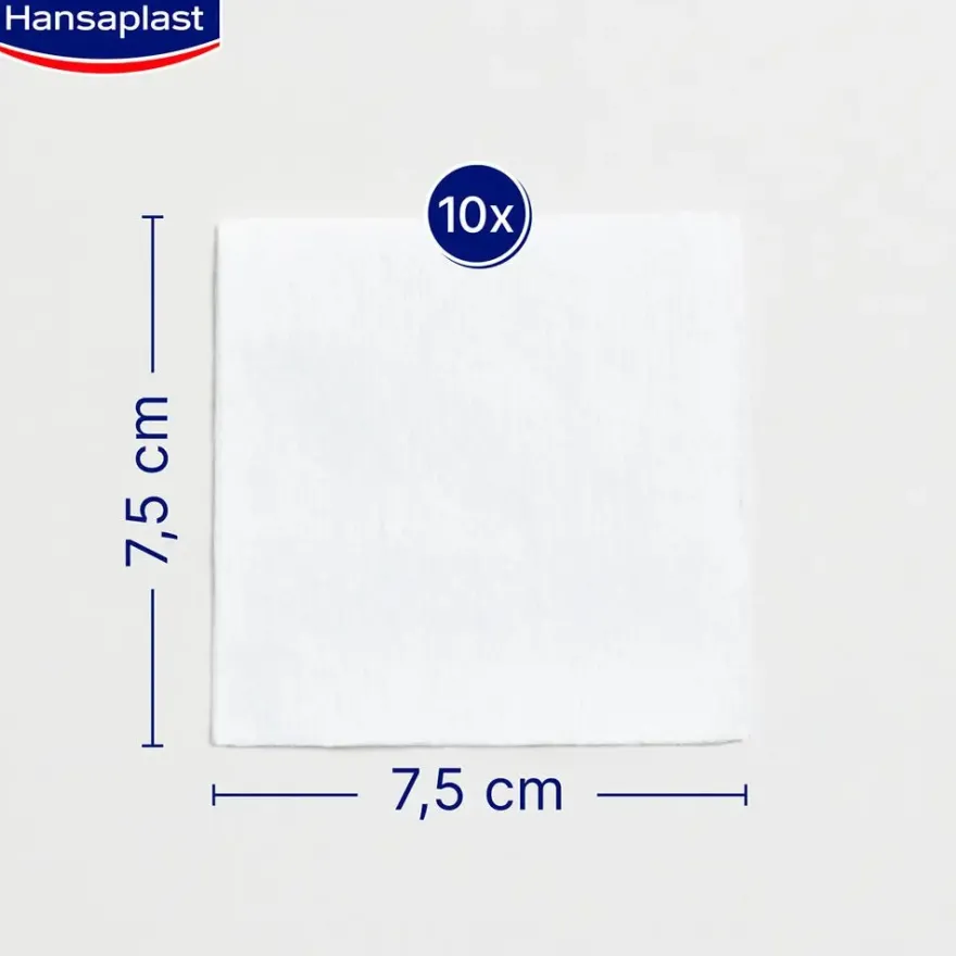 HANSAPLAST Gasas Suaves 7,5x7,5cm 10 unidades