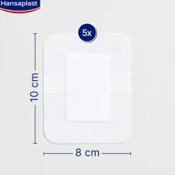 Hansaplast Sensitive XXL 10 x 8cm 5 apósitos