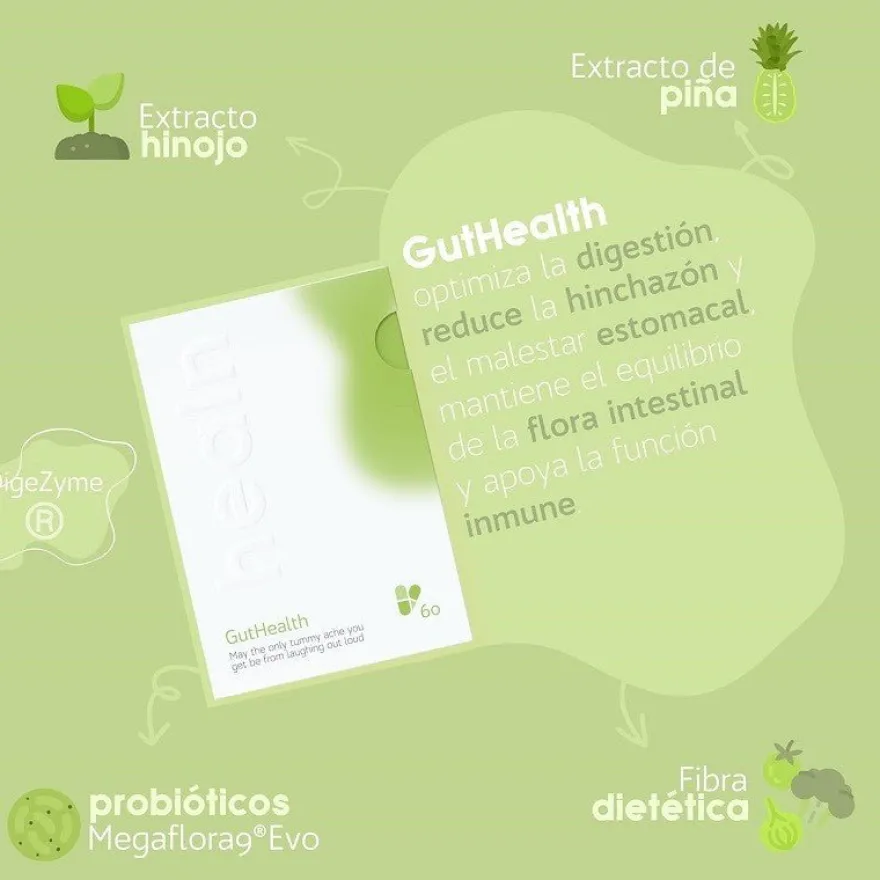 HEALN GutHealth Probióticos y Equilibrio Digestivo 60 Cápsulas