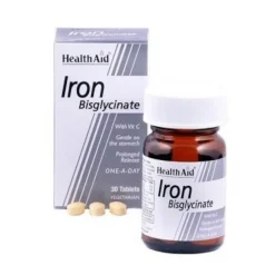 Health Aid Hierro (Iron Bisglicinato + Vitamina C) 30 mg 30 Comprimidos