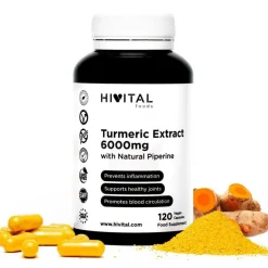 Hivital Cúrcuma 6000 mg con pimienta negra 120 cápsulas