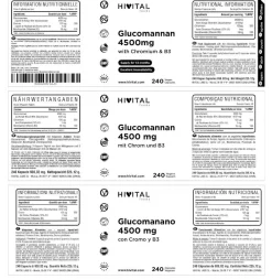 Hivital Glucomanano 4500 mg 240 Cápsulas