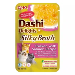 Inaba Churu Cat Dashi Delights Silky Broth Sopa Pollo y Salmón Snack Gatos