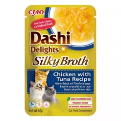 Inaba Churu Cat Dashi Delights Silky Broth Sopa Pollo y Atún Snack Gatos