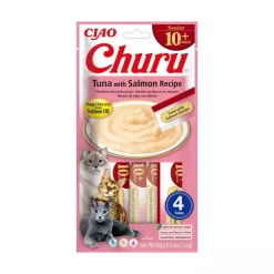 Inaba Churu Cat Senior Atún con Salmón Snack Gatos Mayores 4 x 14 g