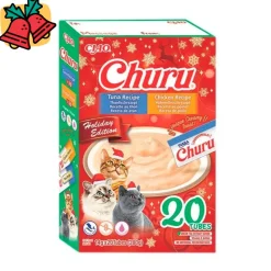 Inaba Churu Cat Variedades Atún y Pollo Navidad Snack Gatos 20 x 14 g