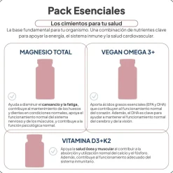 IVB Pack Magnesio Total 60 Cápsulas + Vegan Omega 3+ 30 Cápsulas + Vitamina D3+K2 60 Cápsulas
