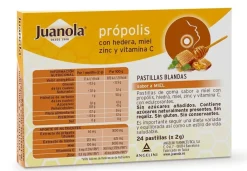 JUANOLA Própolis con Hedera, Miel, Zinc y Vit C sabor Miel 24 Pastillas Blandas