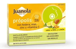 JUANOLA Própolis con Hedera, Miel, Zinc y Vit C sabor Miel y Limón 24 Pastillas Blandas