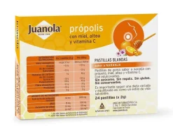 JUANOLA Própolis con Miel, Altea y Vit C sabor Naranja 24 Pastillas Blandas