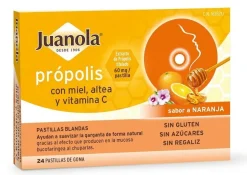 JUANOLA Própolis con Miel, Altea y Vit C sabor Naranja 24 Pastillas Blandas
